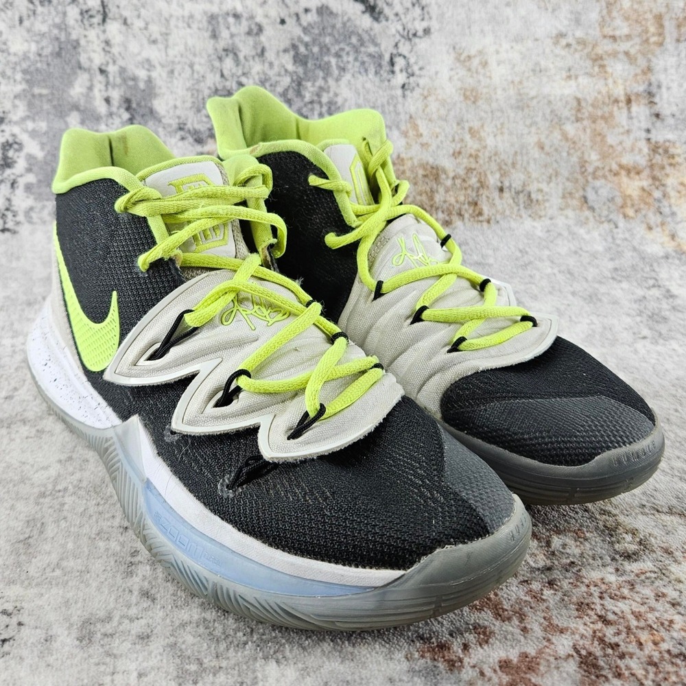 Nike Kyrie 5 Basketball Shoes Mens 7.5 Black Neon Green Sneakers Streetwear